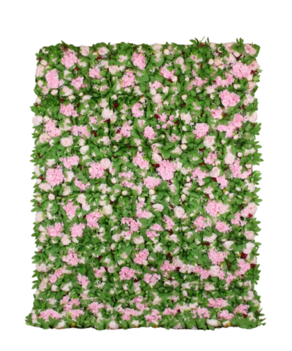 Pink and green flower wall